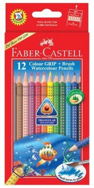 | SB Art | מגוון מוצרי אומנות איכותיים עפרונות Faber Castell Colour GRIP Water Colour Pencils Colors Blend Easily 12 Shades