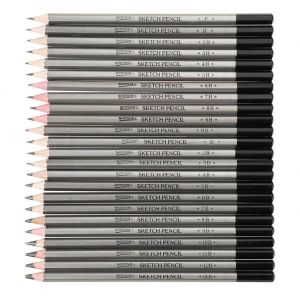 | SB Art | מגוון מוצרי אומנות איכותיים עפרונות Pro Art Pencils Drawing Painting Graphite Pencil Non-toxic 9H-14B 24 Pcs/Set