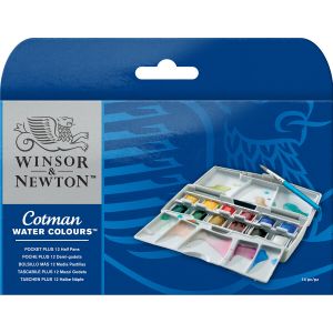 | SB Art | מגוון מוצרי אומנות איכותיים צבעים Reeves Winsor & Newton Cotman Water Colours Pocket Plus-12 Half Pens