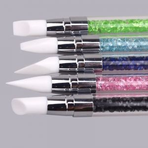 | SB Art | מגוון מוצרי אומנות איכותיים מברשות 5Pcs Nail Art Brush Dotting Tool 2 Way Sculpture Pen Silicone Brush Drawing