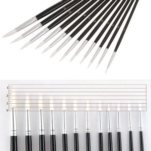 | SB Art | מגוון מוצרי אומנות איכותיים מברשות 12X Artist Paint Brush Set Nylon Hair Watercolor Acrylic Oil Painting Supplies