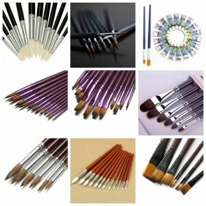 | SB Art | מגוון מוצרי אומנות איכותיים מברשות Artist Paint Brush Set Watercolor Acrylic Oil Painting Supplies 3/6/9/12/24 pcs