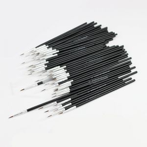 | SB Art | מגוון מוצרי אומנות איכותיים מברשות 100pcs Kolinsky Artist Draw Brush Round Handle Hook Line Detail Art Paint Brush
