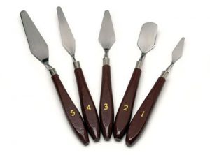 | SB Art | מגוון מוצרי אומנות איכותיים כלים 5PC Color Pigment Palette Knife Artist Pallet Knives Metal Spatulas Oil Painting