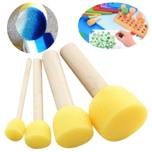| SB Art | מגוון מוצרי אומנות איכותיים כלים 4Pcs Wooden Handle Stencil Sponge Foam Brush Furniture Craft Art Painting Tool
