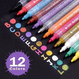| SB Art | מגוון מוצרי אומנות איכותיים טושים Acrylic Paint Marker Pens, for Painting Stones, Pebbles, Rocks, Wood, Glass, Pot