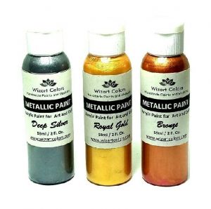 | SB Art | מגוון מוצרי אומנות איכותיים צבעים Set of 3 Premium Acrylic Metallic Paints for art and craft gold, silver, Bronze!