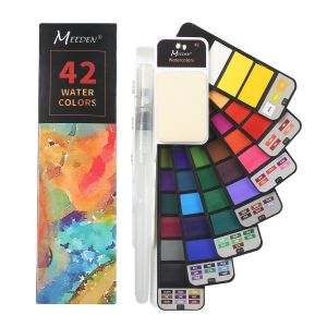 | SB Art | מגוון מוצרי אומנות איכותיים צבעים Watercolor Paint Set, 42 Assorted Colors Professional Travel Foldable Paint Set