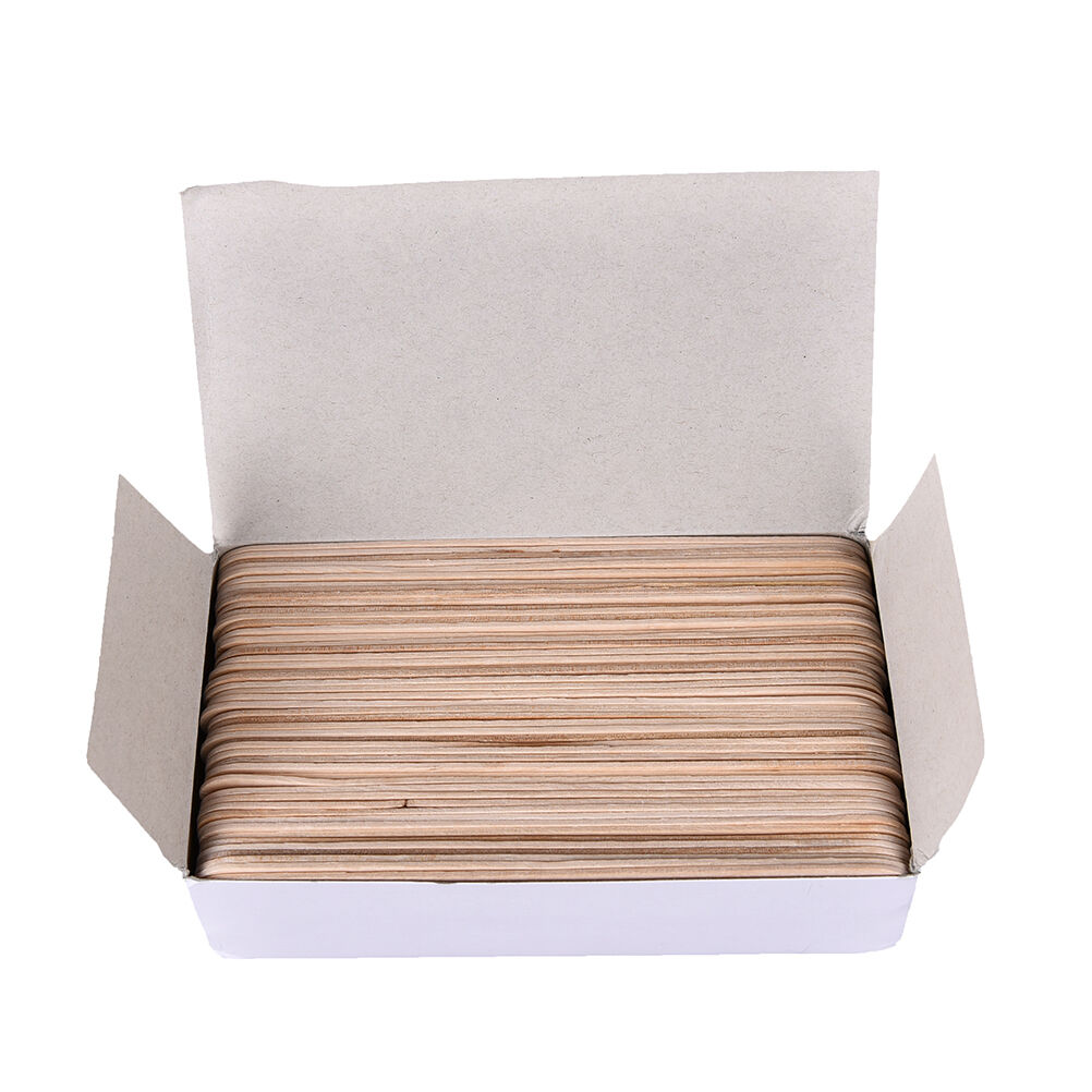 | SB Art | מגוון מוצרי אומנות איכותיים כלים 1Box 6 Inch Wood Tongue Depressor Large Wooden Waxing Spatula Wax Stick Craft、AU