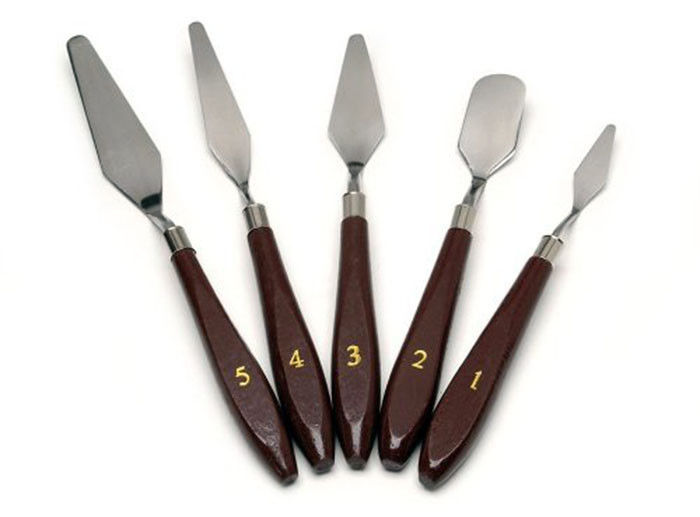 | SB Art | מגוון מוצרי אומנות איכותיים כלים 5PC Color Pigment Palette Knife Artist Pallet Knives Metal Spatulas Oil Painting