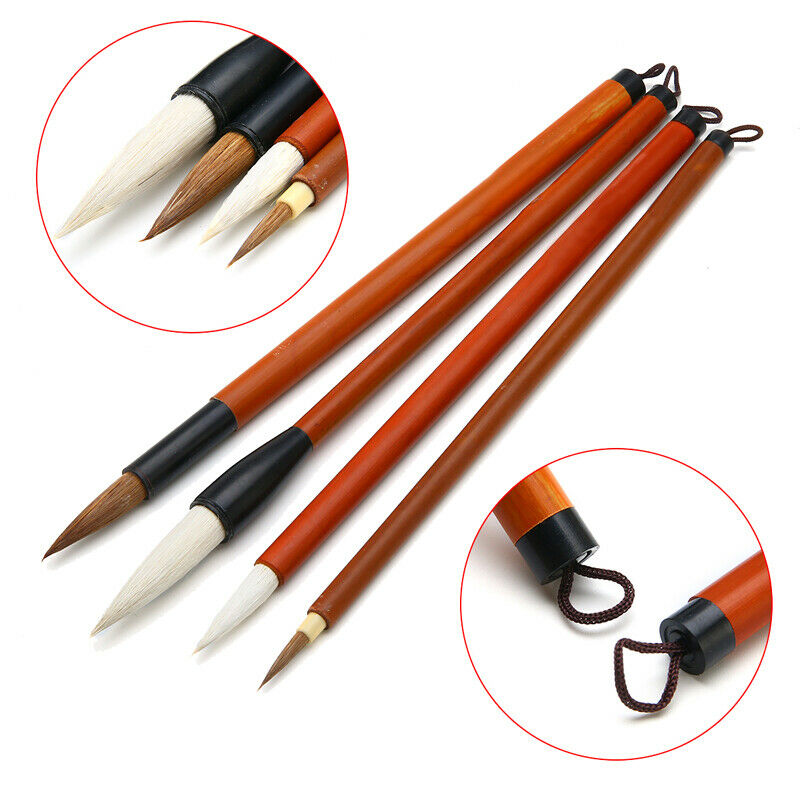| SB Art | מגוון מוצרי אומנות איכותיים מברשות 4Pcs Chinese Painting Brushes Artist Drawing Brush For Watercolor Painting Light